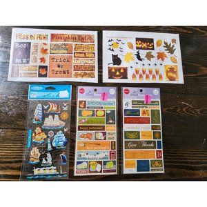 New Thanksgiving Fall Halloween Autumn Sticker Lot Sticko Ships Pilgr Vintage #7